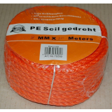 PE Seil gedreht, orange 6mm - 30 mtr. Docke